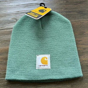 Carhartt Knit Winter warm beanie, logo patch, Unisex, Sea Pine, A205, OS